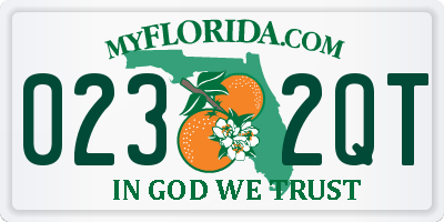 FL license plate 0232QT