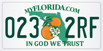 FL license plate 0232RF