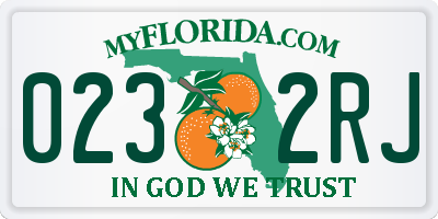 FL license plate 0232RJ