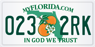 FL license plate 0232RK