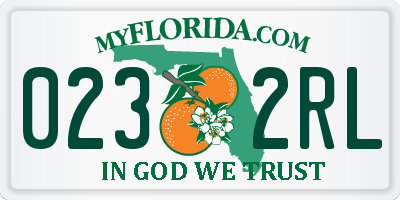FL license plate 0232RL