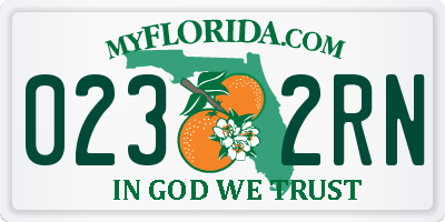 FL license plate 0232RN