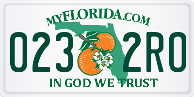 FL license plate 0232RO