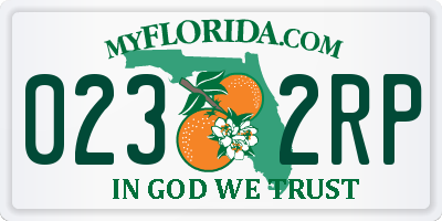 FL license plate 0232RP