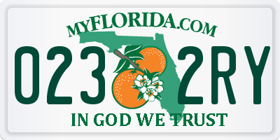 FL license plate 0232RY