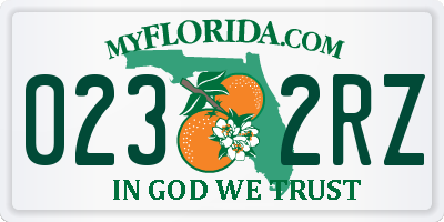 FL license plate 0232RZ