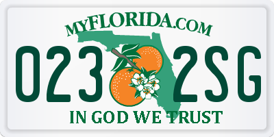 FL license plate 0232SG
