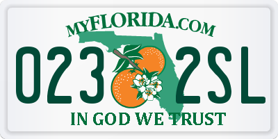 FL license plate 0232SL