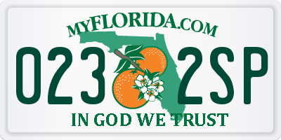 FL license plate 0232SP