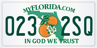 FL license plate 0232SQ