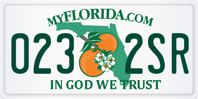 FL license plate 0232SR