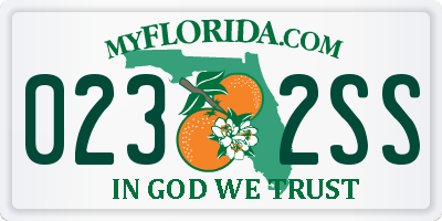 FL license plate 0232SS