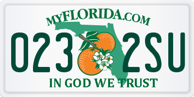 FL license plate 0232SU