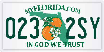 FL license plate 0232SY