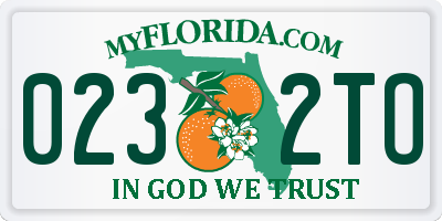 FL license plate 0232TO