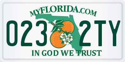FL license plate 0232TY