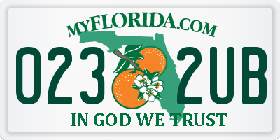FL license plate 0232UB