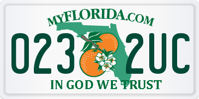 FL license plate 0232UC