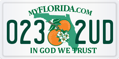 FL license plate 0232UD