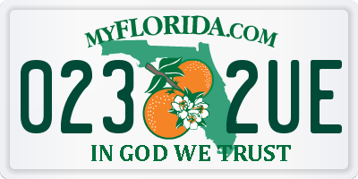 FL license plate 0232UE