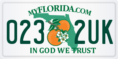 FL license plate 0232UK