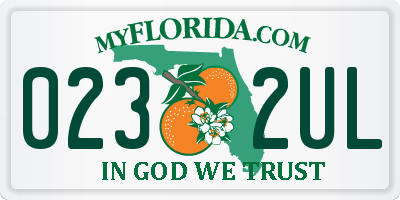 FL license plate 0232UL