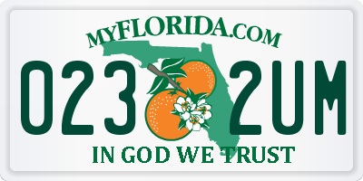 FL license plate 0232UM