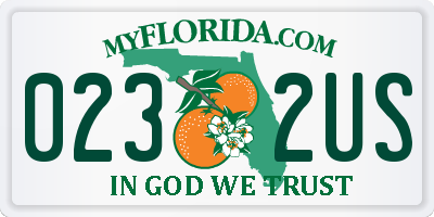 FL license plate 0232US