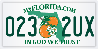 FL license plate 0232UX