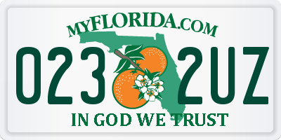 FL license plate 0232UZ
