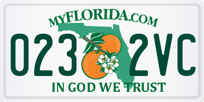 FL license plate 0232VC