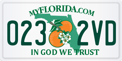 FL license plate 0232VD