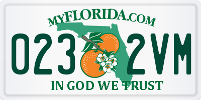 FL license plate 0232VM