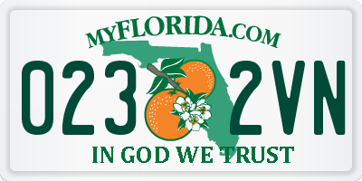 FL license plate 0232VN