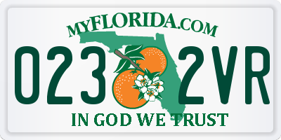 FL license plate 0232VR