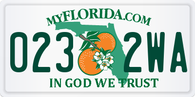 FL license plate 0232WA