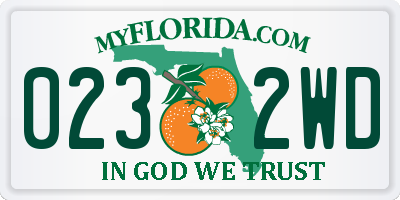 FL license plate 0232WD