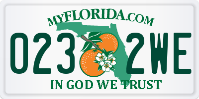 FL license plate 0232WE
