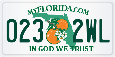 FL license plate 0232WL
