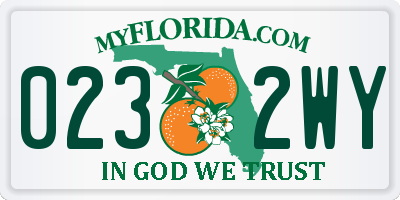 FL license plate 0232WY
