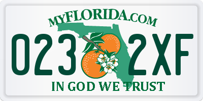 FL license plate 0232XF