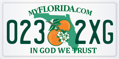 FL license plate 0232XG