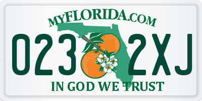 FL license plate 0232XJ
