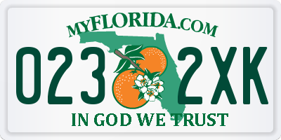 FL license plate 0232XK