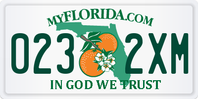 FL license plate 0232XM