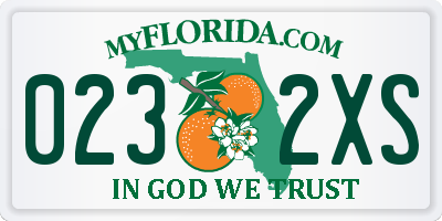FL license plate 0232XS