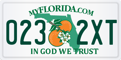 FL license plate 0232XT