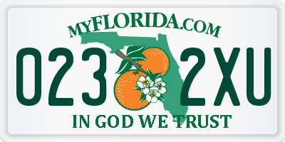 FL license plate 0232XU