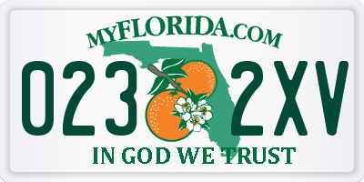 FL license plate 0232XV