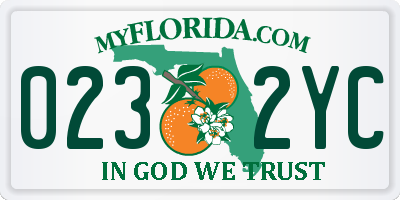 FL license plate 0232YC